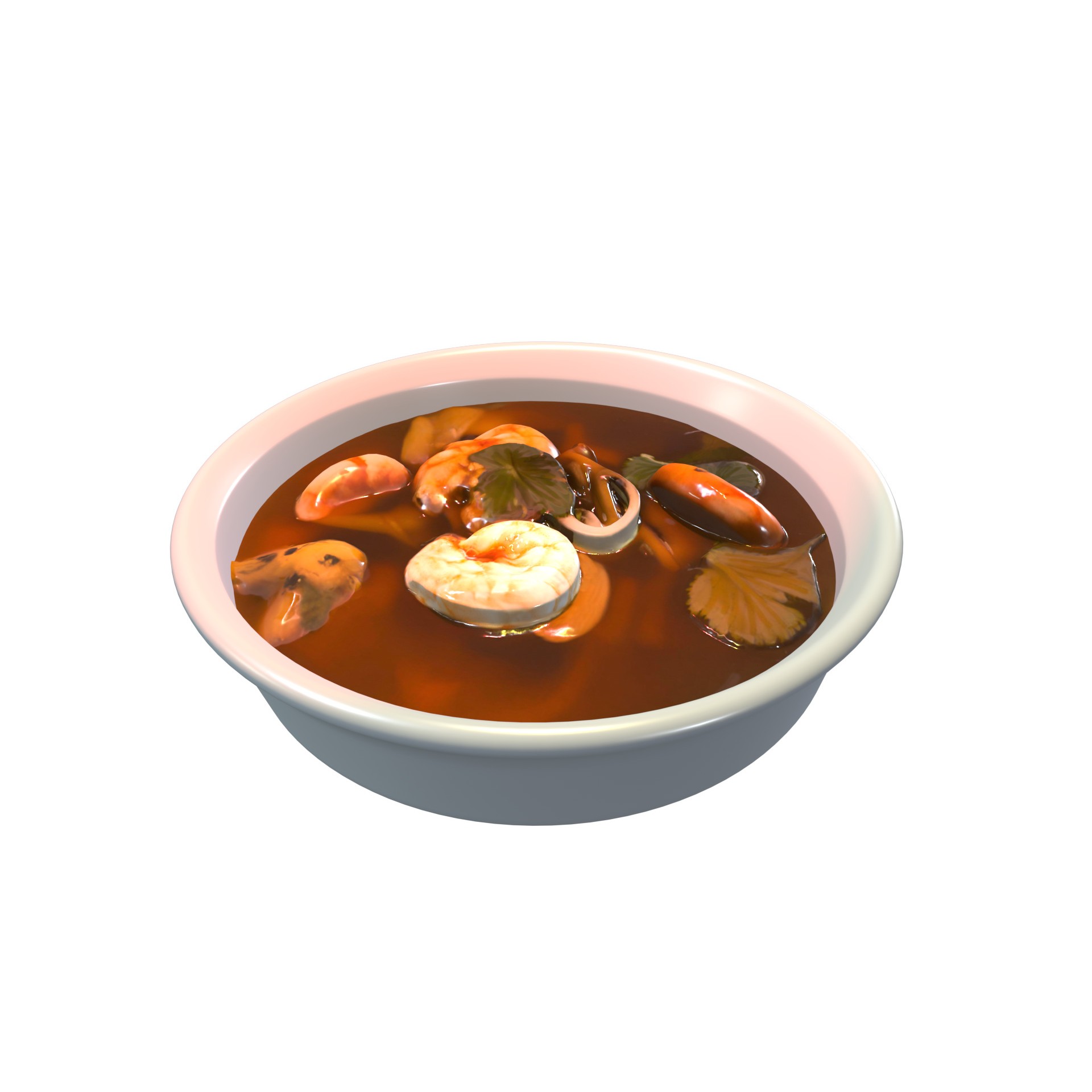 Seafood Soup - Low-Poly Game-Ready 3D Model - View 4