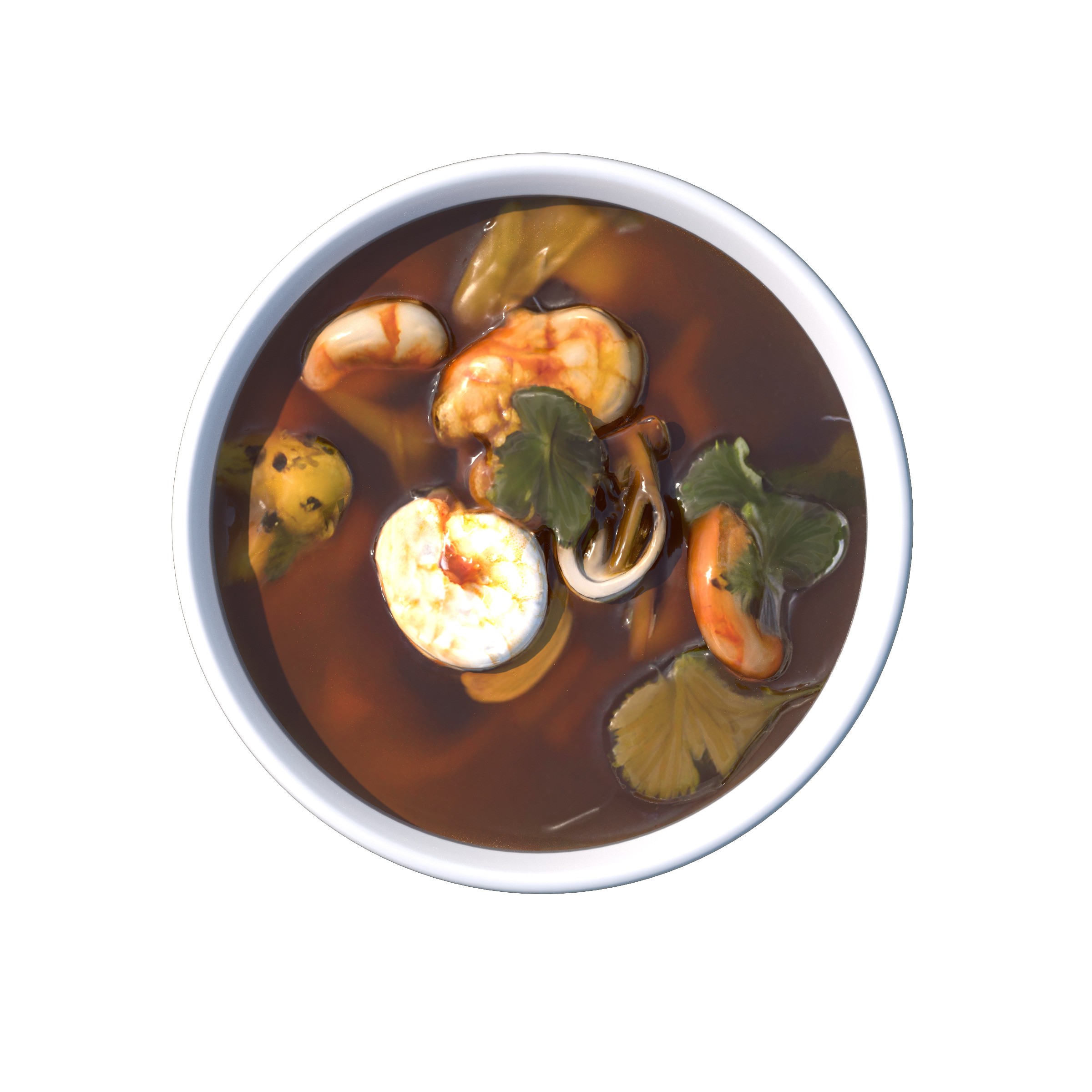 Seafood Soup - Low-Poly Game-Ready 3D Model - View 8