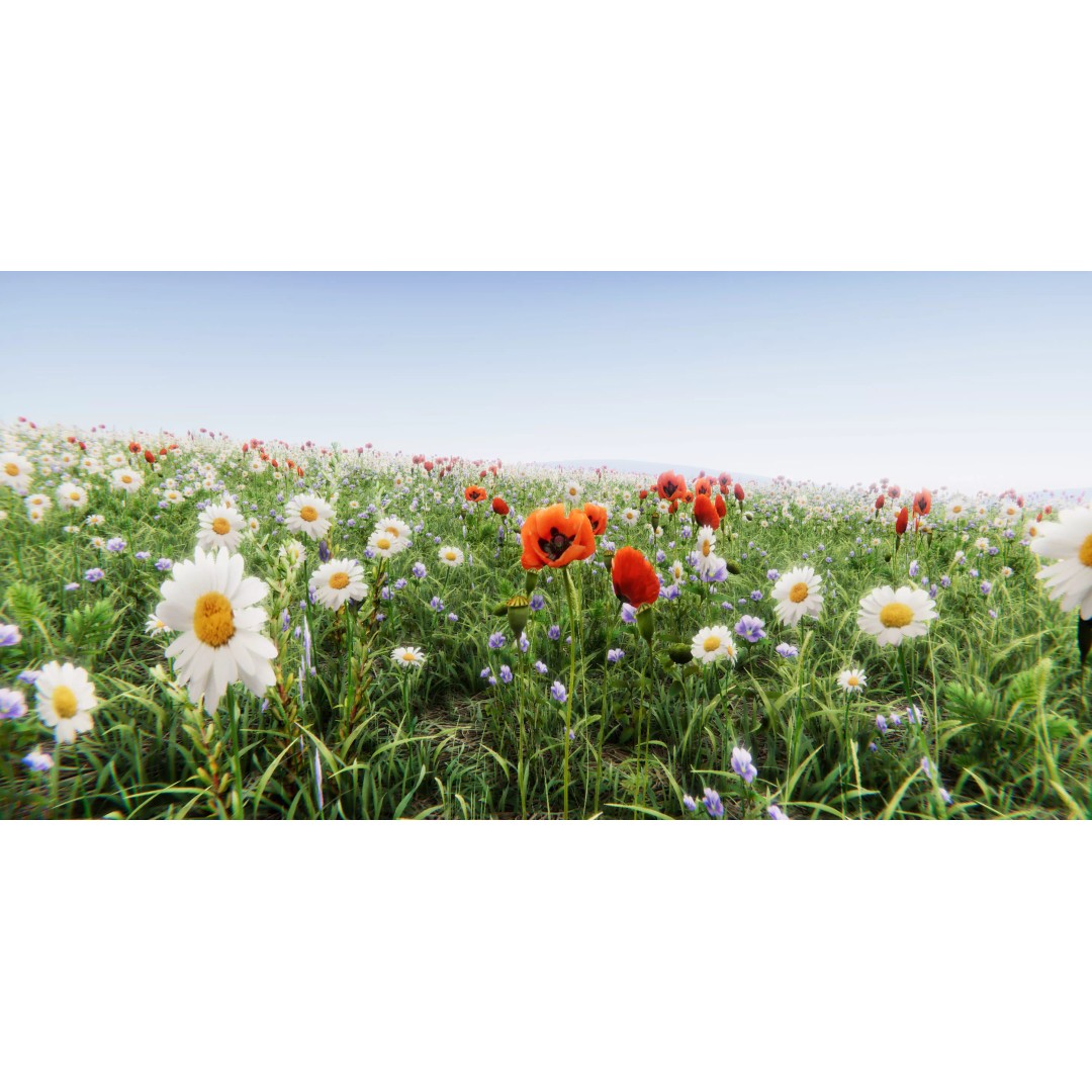 Realistic Grass Flowers Pack 3D Model – High Quality Textures for Unity - View 2