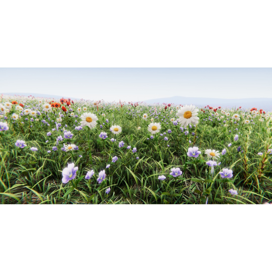 Realistic Grass Flowers Pack 3D Model – High Quality Textures for Unity - View 3