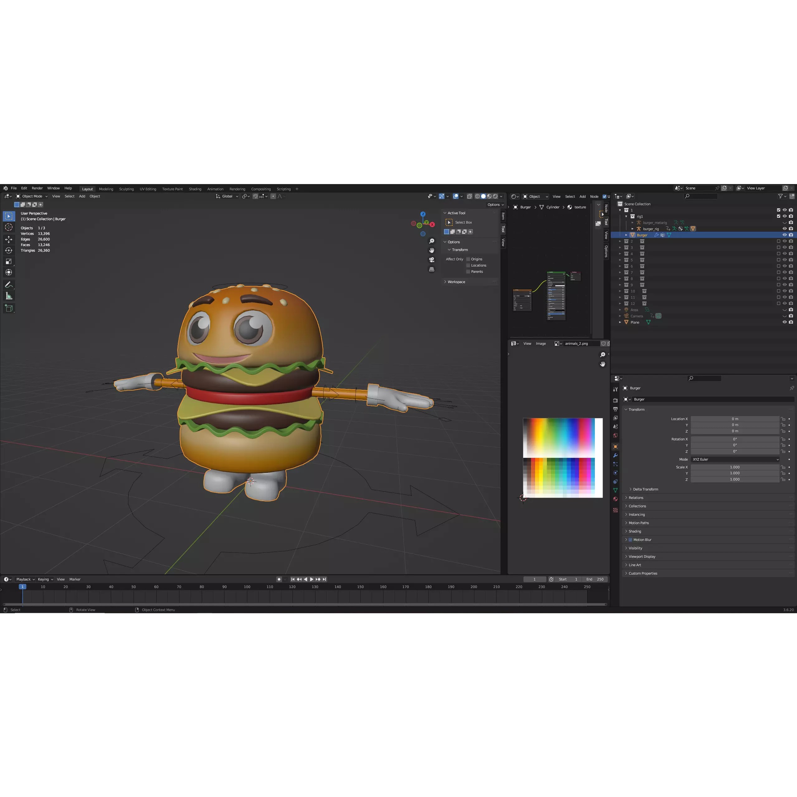Cartoon Characters Snacks - Low-Poly Game-Ready 3D Model - View 10