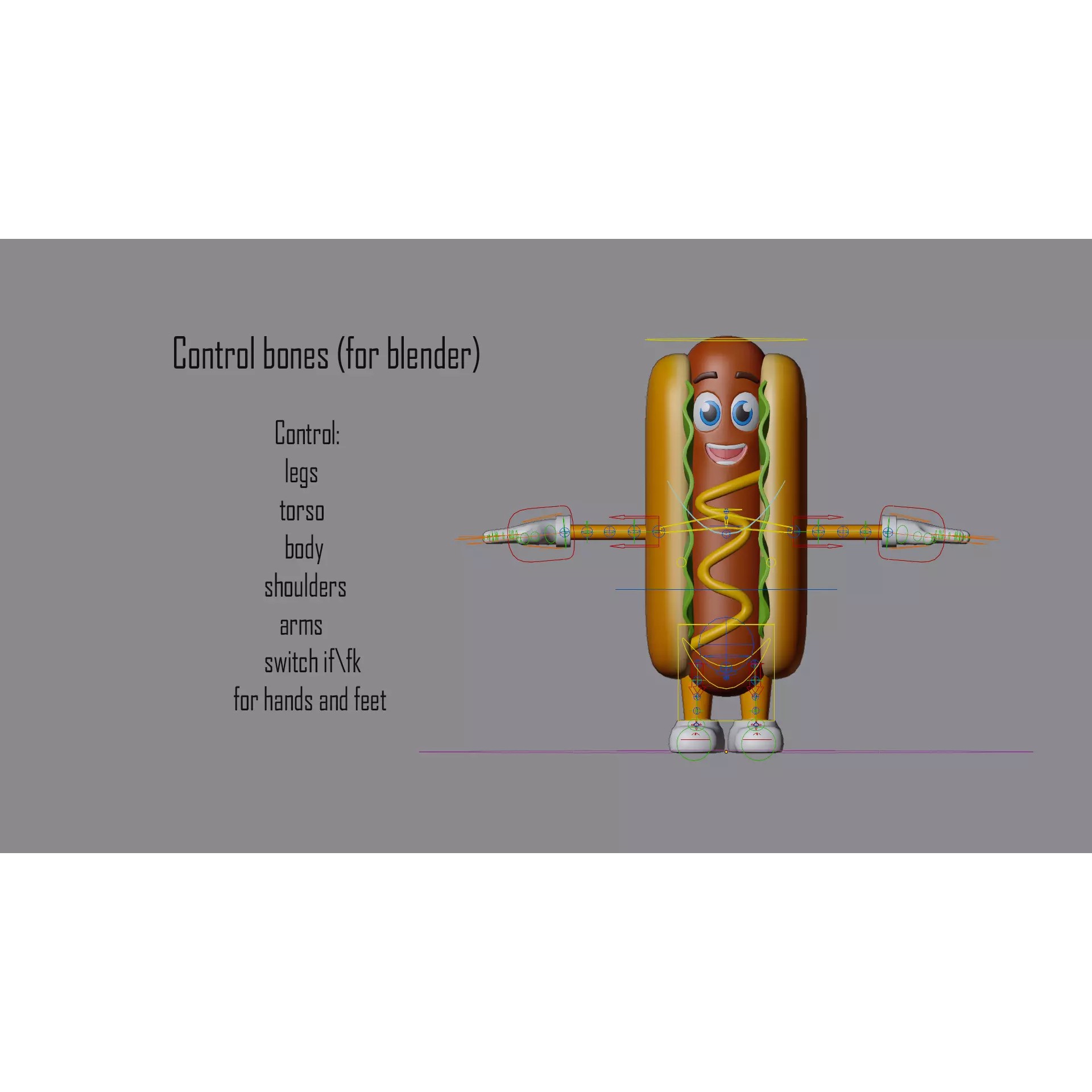 Cartoon Characters Snacks - Low-Poly Game-Ready 3D Model - View 8