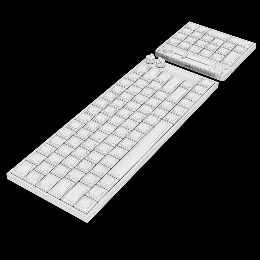 Custom Mechanical Keyboard 3D Model – High-Quality PBR Asset, FBX, OBJ - View 3
