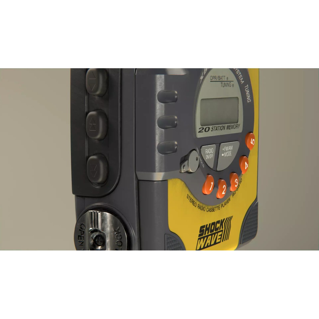 Panasonic Walkman RQ-SW10 3D Model – Low Poly Retro Audio Asset, FBX