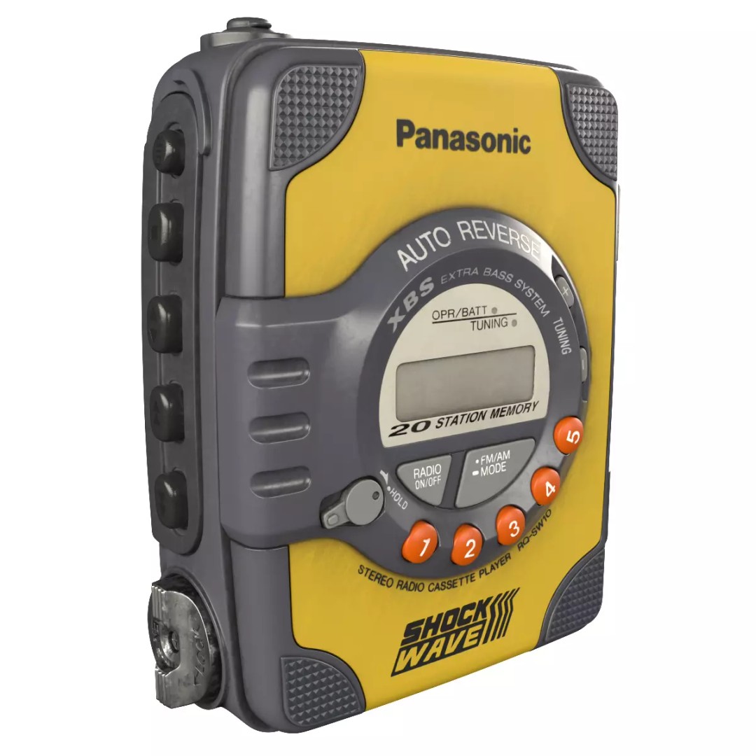 Panasonic Walkman RQ-SW10 3D Model – Low Poly Retro Audio Asset, FBX - View 2