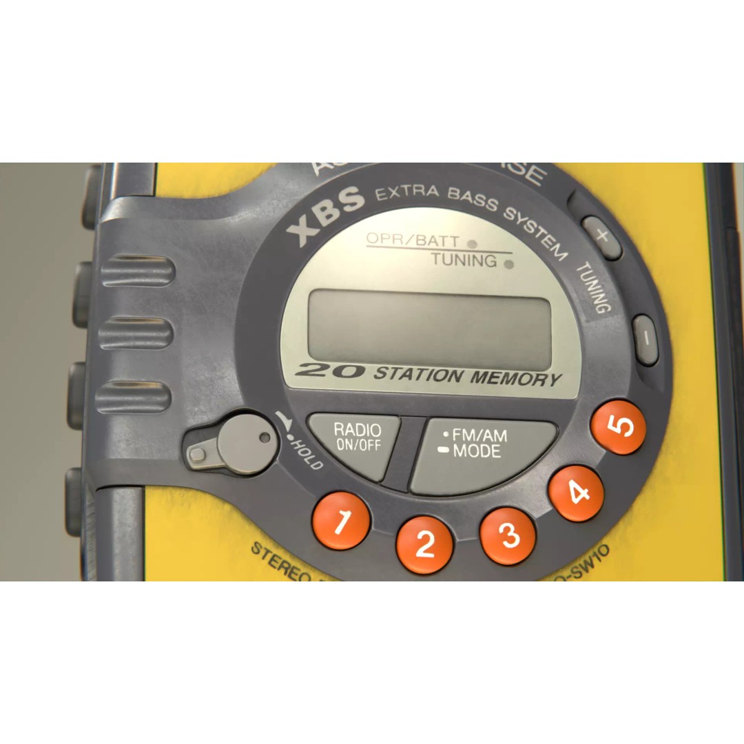 Panasonic Walkman RQ-SW10 3D Model – Low Poly Retro Audio Asset, FBX - View 3