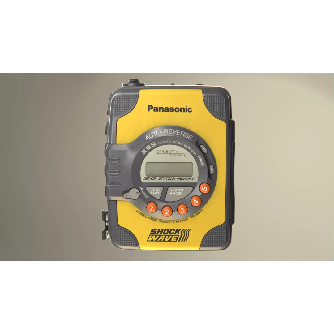 Panasonic Walkman RQ-SW10 3D Model – Low Poly Retro Audio Asset, FBX - View 6