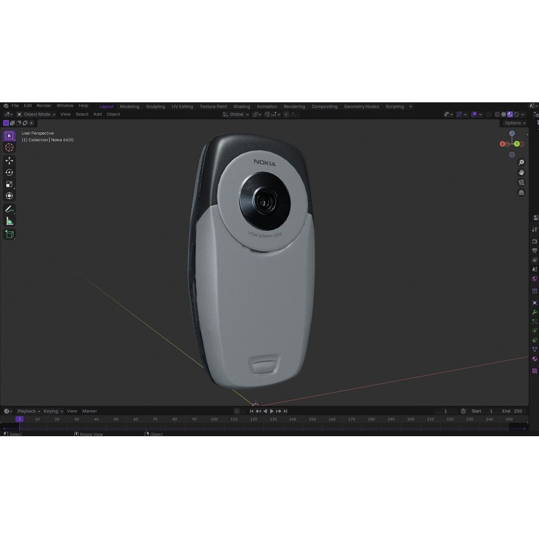 Nokia 6600 Phone 3D Model – Low Poly PBR Game Asset, FBX & Blender - View 23