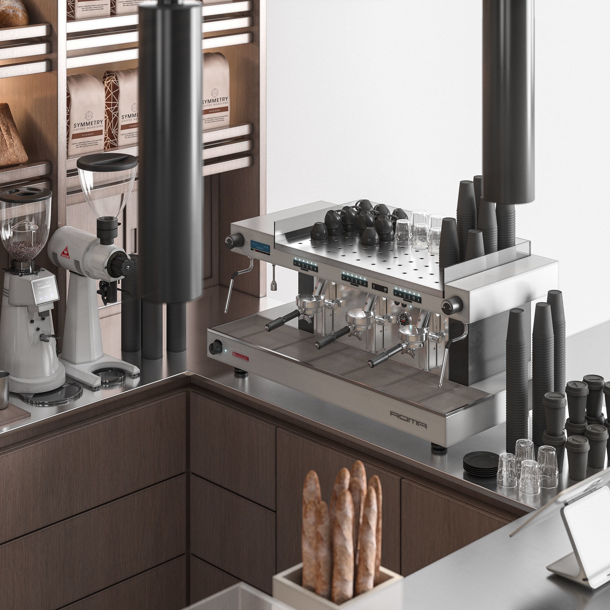 Cafe Bakery 02 - PBR Game-Ready 3D Model - View 3