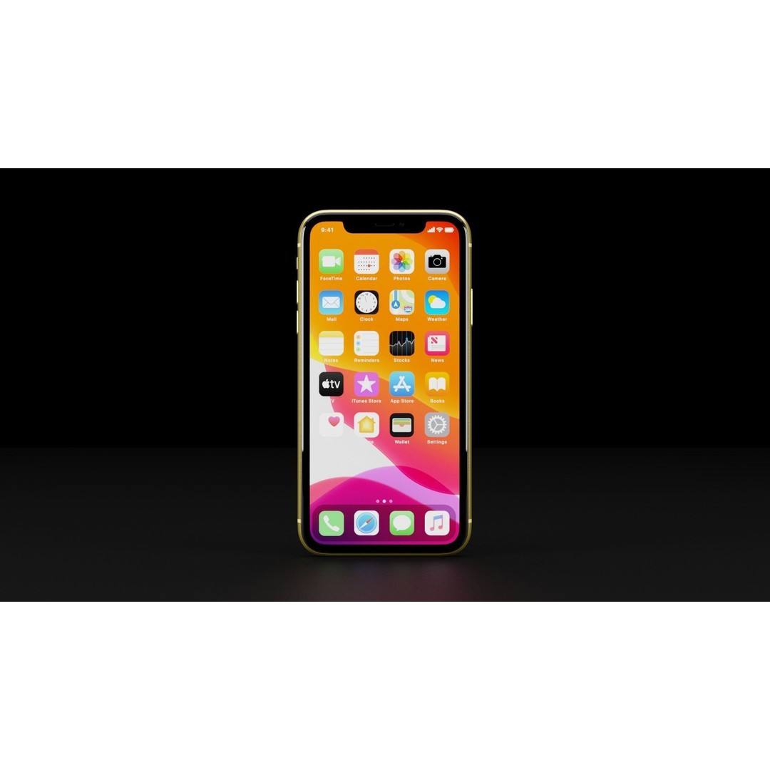 Apple iPhone 11 3D Model – Low Poly Game Asset, FBX, PBR Textures - View 11