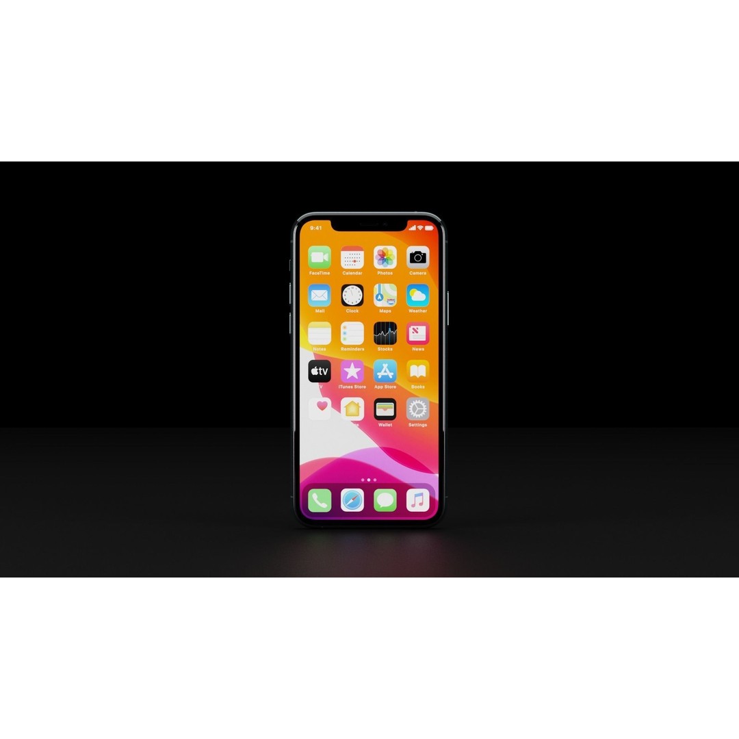Apple iPhone 11 3D Model – Low Poly Game Asset, FBX, PBR Textures - View 14