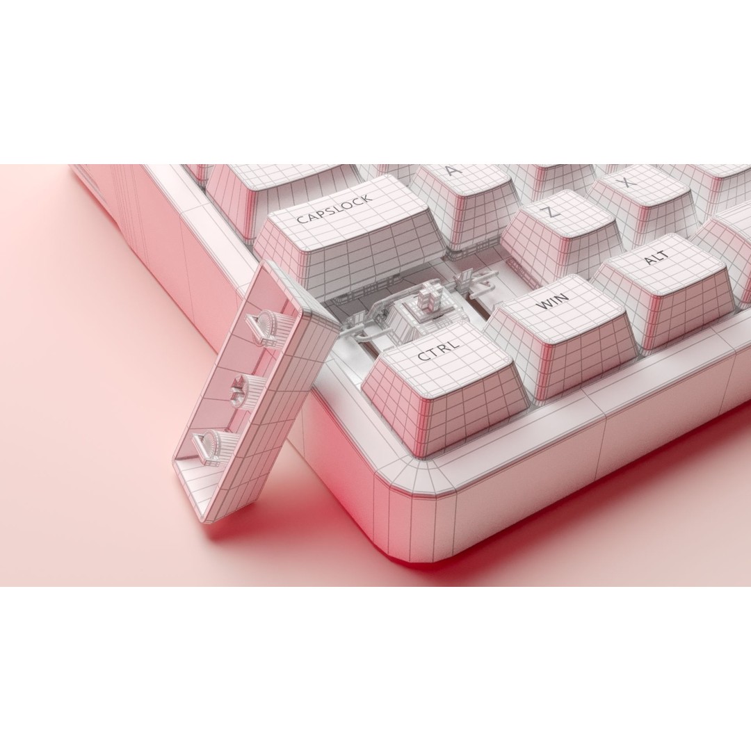 Mechanical Keyboard IQUNIX A80 3D Model – High Poly Game Asset, FBX, OBJ - View 12