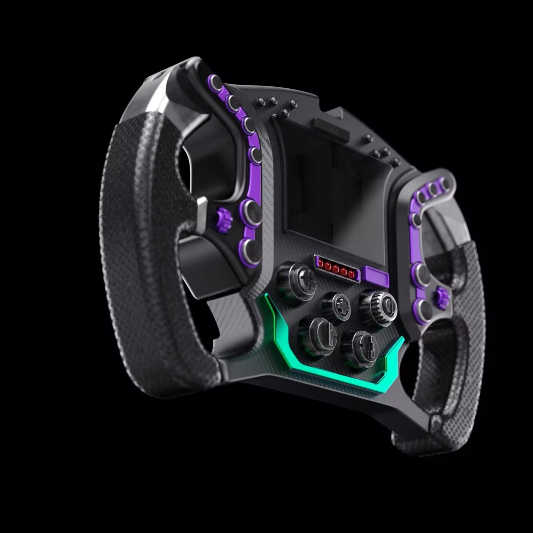 Racing Steering Wheel 3D Model – Modern Design, PBR Textures, FBX - View 10
