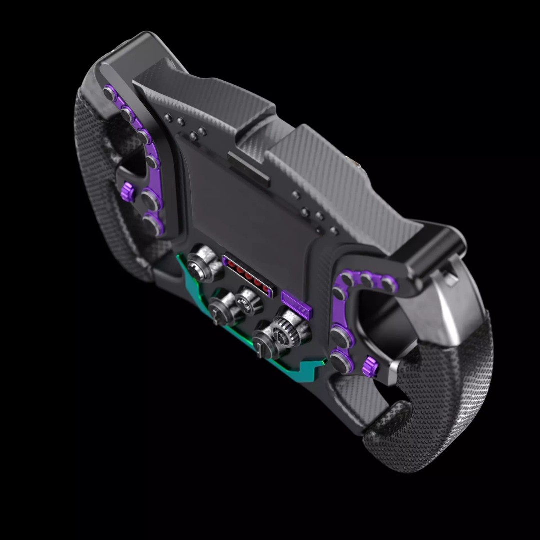 Racing Steering Wheel 3D Model – Modern Design, PBR Textures, FBX - View 13