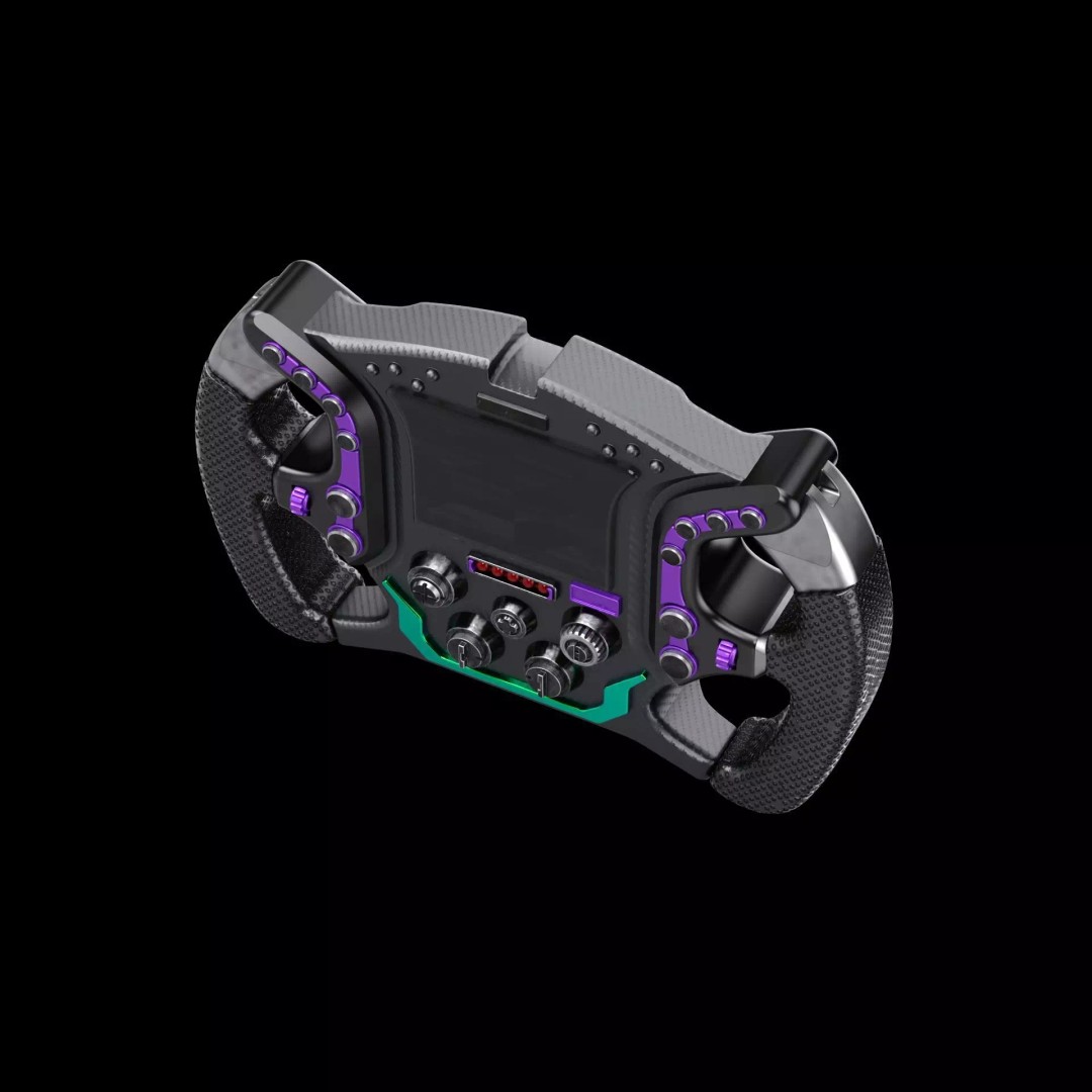 Racing Steering Wheel 3D Model – Modern Design, PBR Textures, FBX - View 4