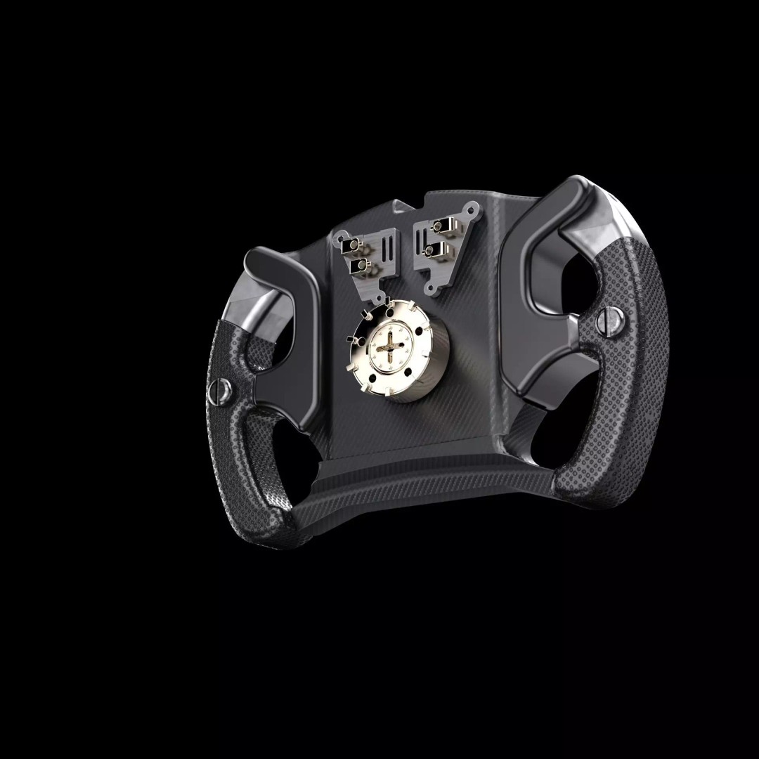 Racing Steering Wheel 3D Model – Modern Design, PBR Textures, FBX - View 6