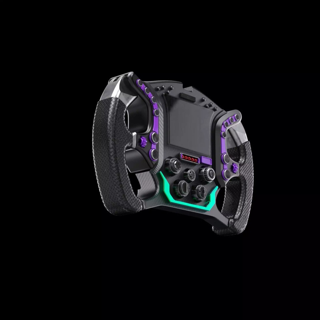 Racing Steering Wheel 3D Model – Modern Design, PBR Textures, FBX - View 7