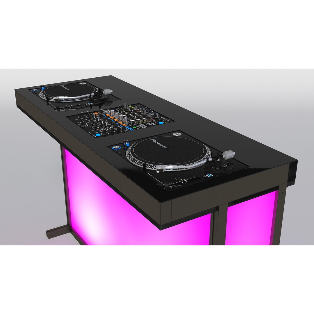 DJ Console 3D Model – Modern Mixer with Purple Lighting, PBR Textures - View 10