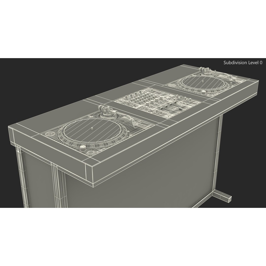 DJ Console 3D Model – Modern Mixer with Purple Lighting, PBR Textures - View 22