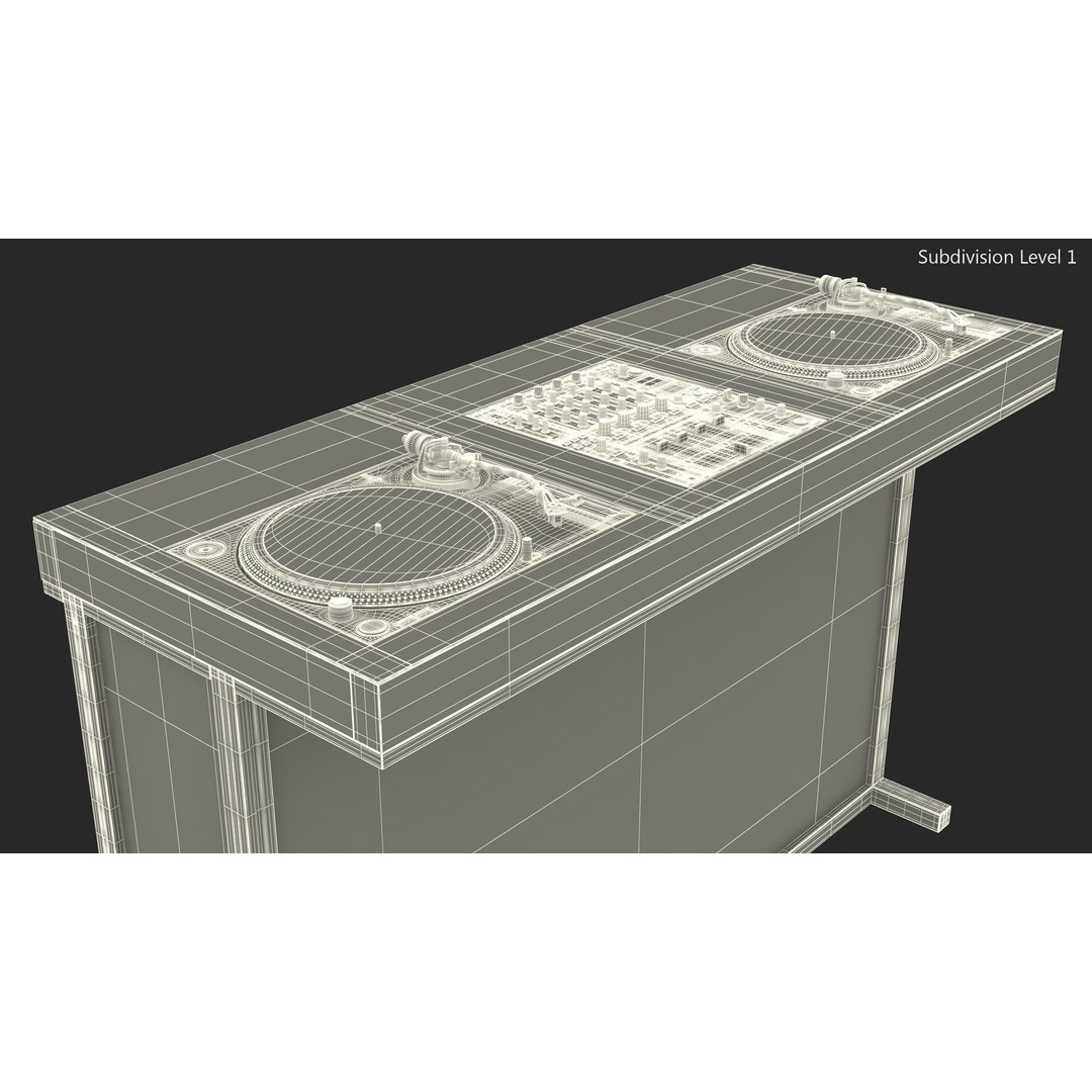 DJ Console 3D Model – Modern Mixer with Purple Lighting, PBR Textures - View 23