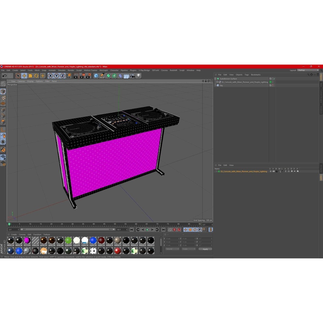 DJ Console 3D Model – Modern Mixer with Purple Lighting, PBR Textures - View 27
