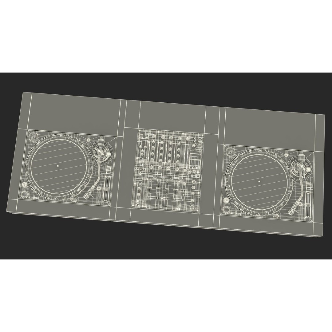 DJ Console 3D Model – Modern Mixer with Purple Lighting, PBR Textures - View 34