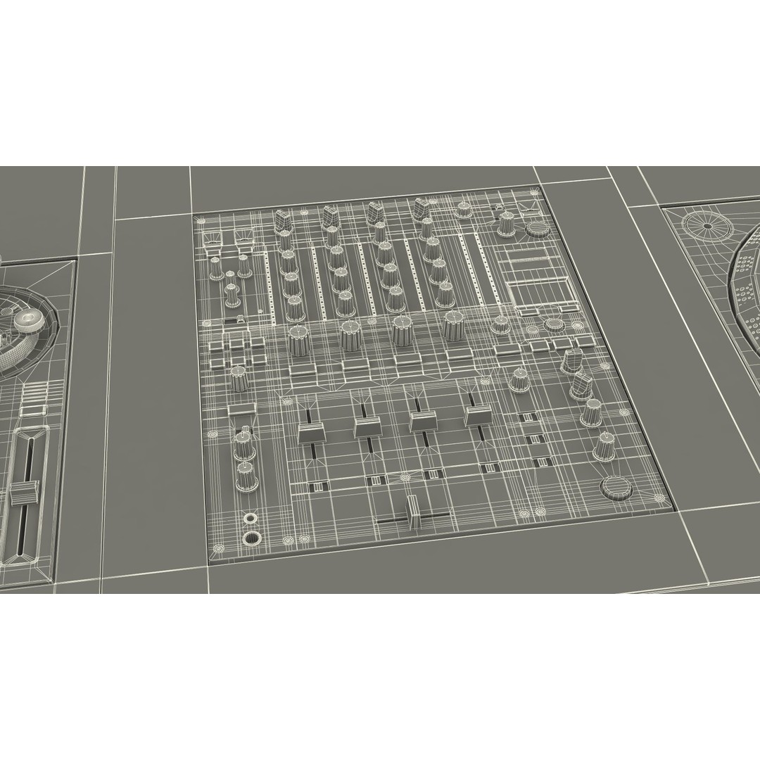 DJ Console 3D Model – Modern Mixer with Purple Lighting, PBR Textures - View 37