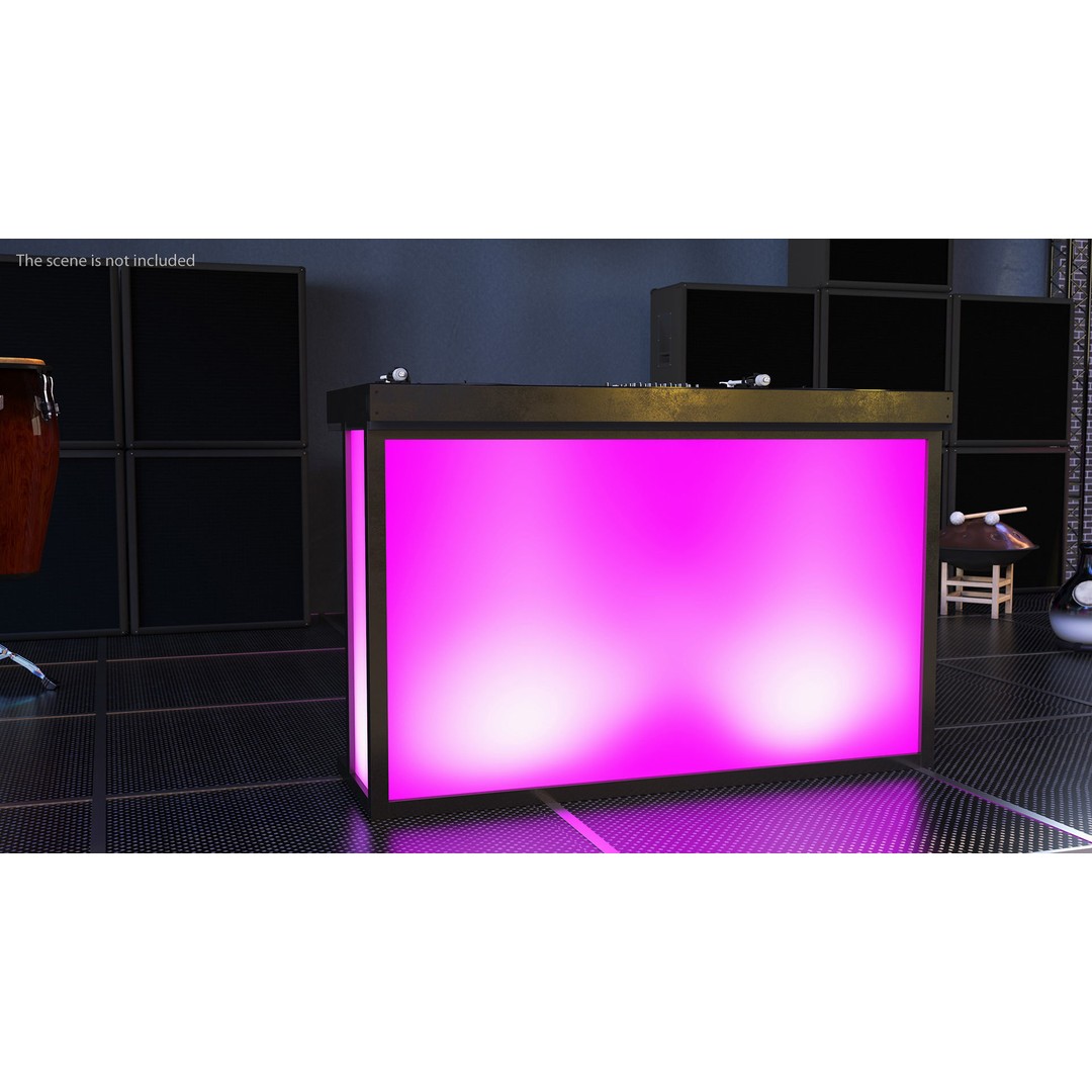 DJ Console 3D Model – Modern Mixer with Purple Lighting, PBR Textures - View 4
