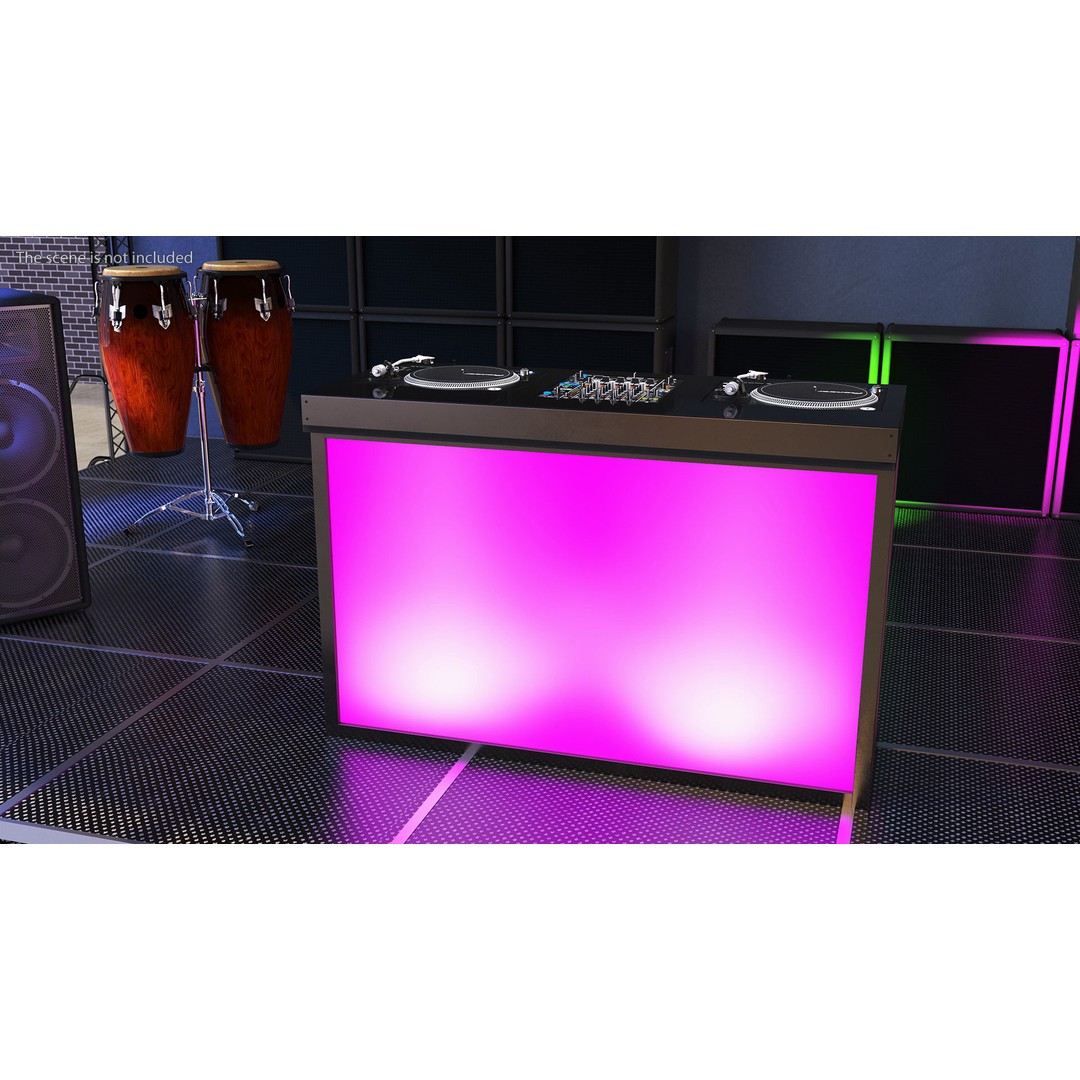 DJ Console 3D Model – Modern Mixer with Purple Lighting, PBR Textures - View 5
