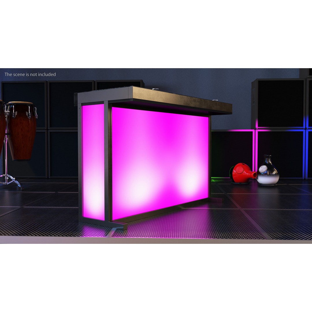 DJ Console 3D Model – Modern Mixer with Purple Lighting, PBR Textures - View 6