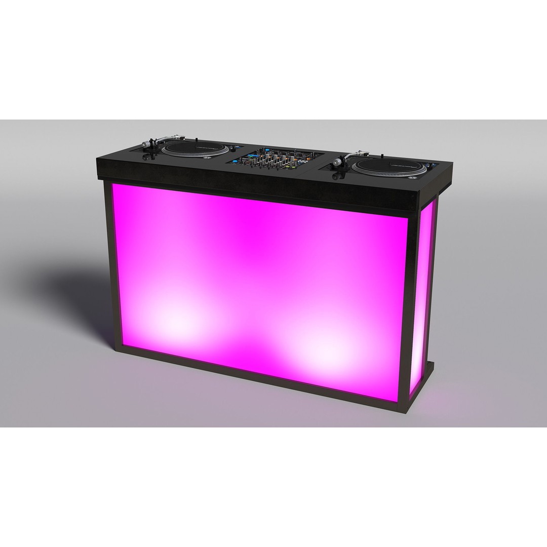 DJ Console 3D Model – Modern Mixer with Purple Lighting, PBR Textures - View 8