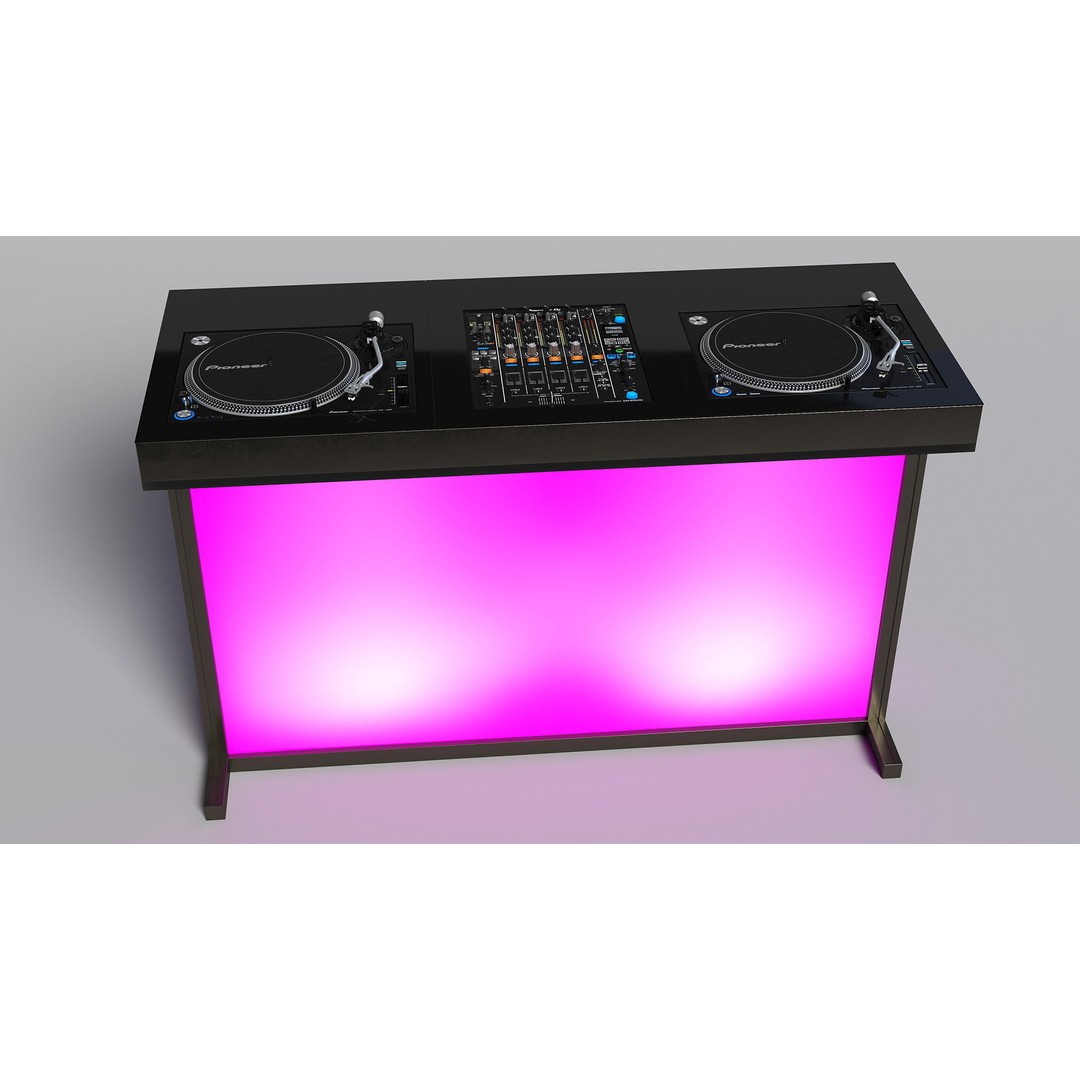 DJ Console 3D Model – Modern Mixer with Purple Lighting, PBR Textures - View 9