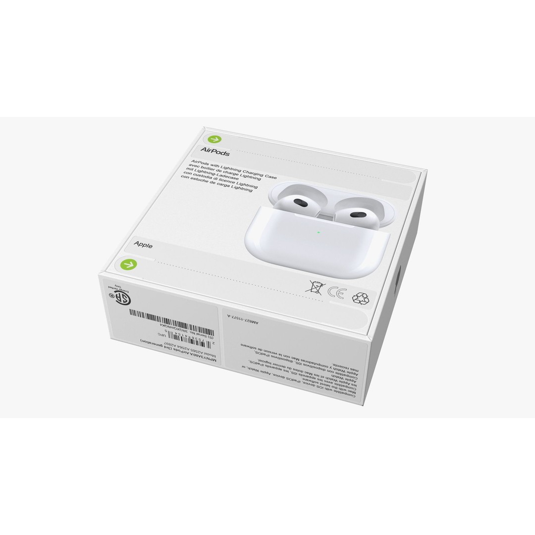 Box AirPods 3D Model – High Quality Cardboard Packaging, FBX - View 14