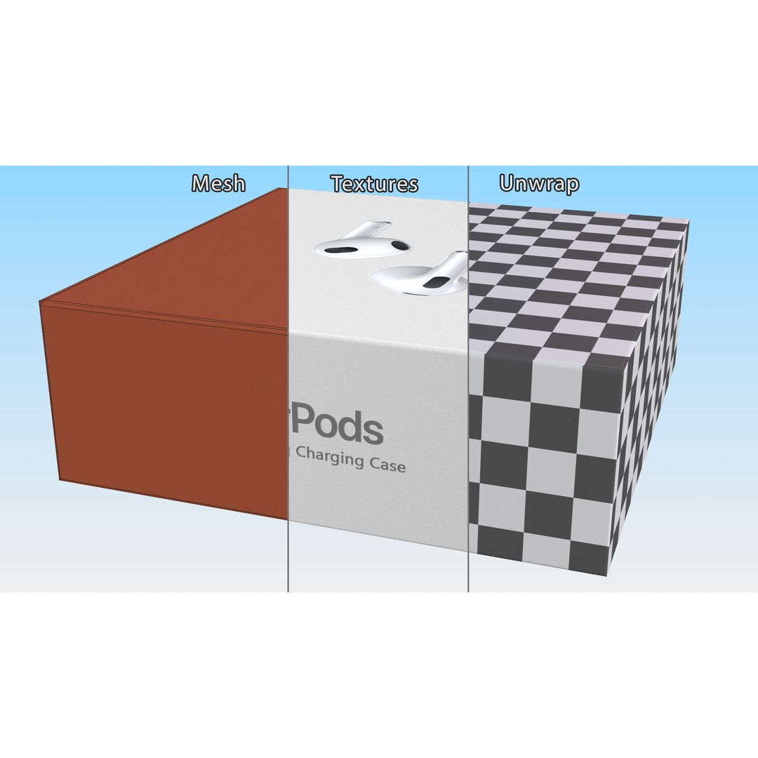 Box AirPods 3D Model – High Quality Cardboard Packaging, FBX - View 15