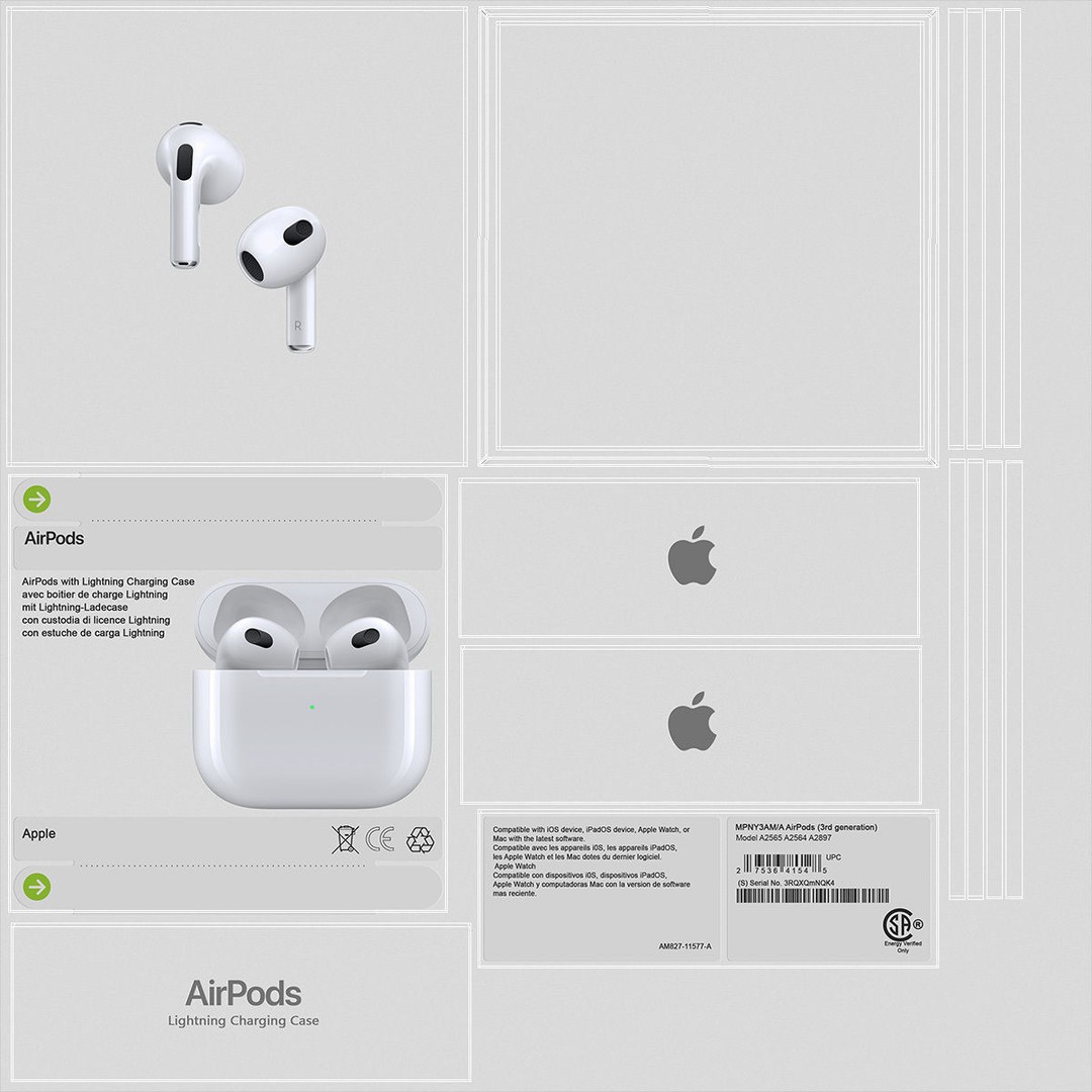 Box AirPods 3D Model – High Quality Cardboard Packaging, FBX - View 17