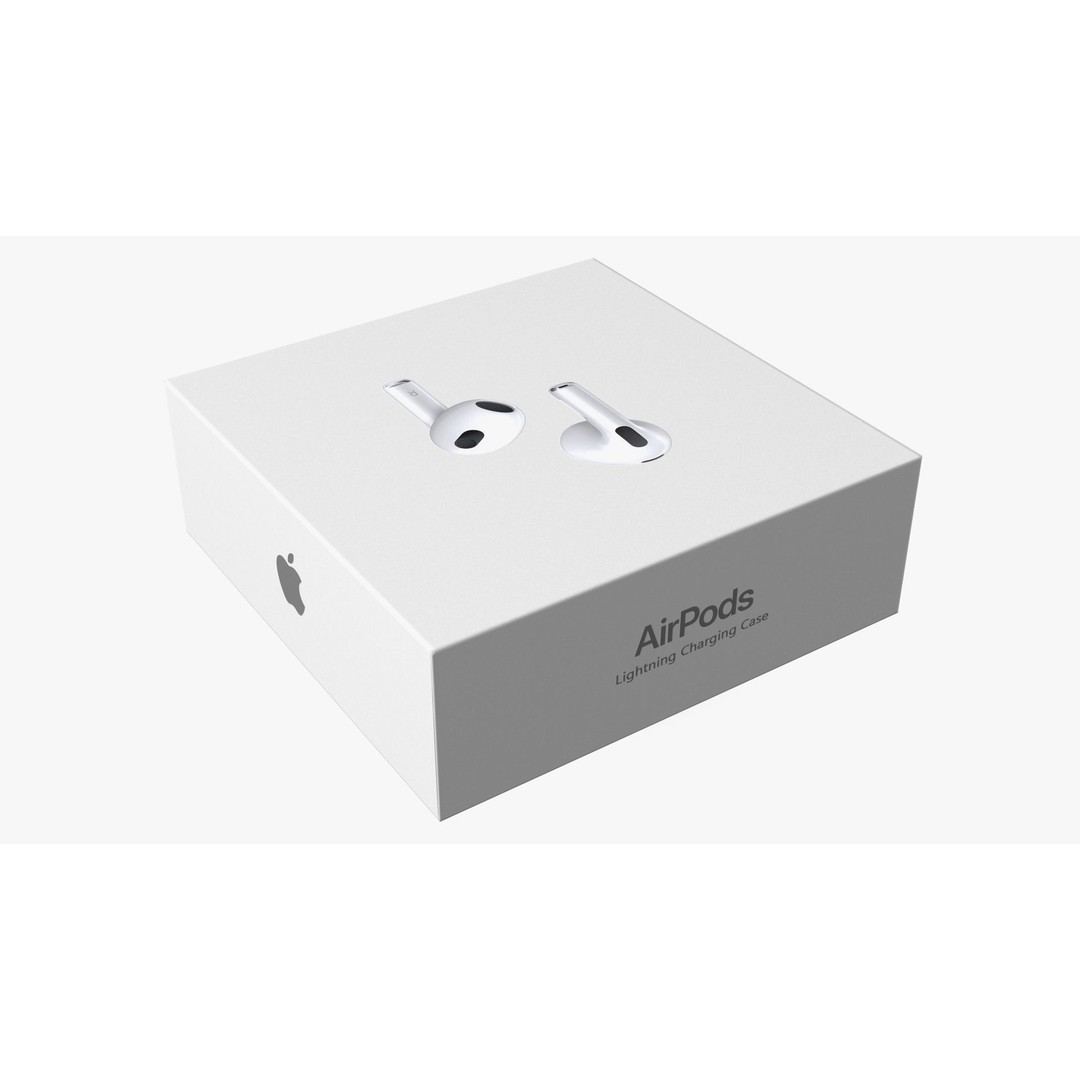 Box AirPods 3D Model – High Quality Cardboard Packaging, FBX - View 2