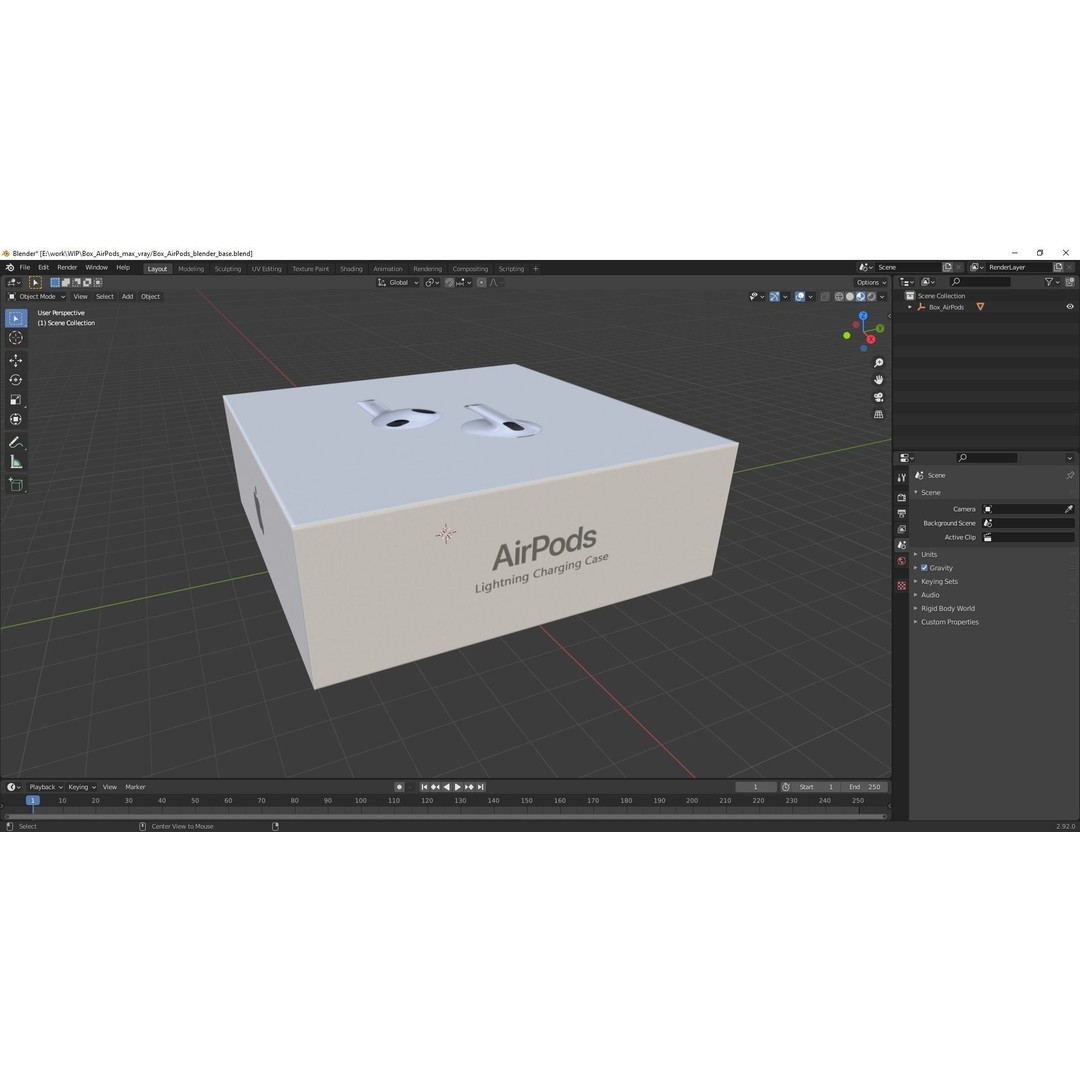 Box AirPods 3D Model – High Quality Cardboard Packaging, FBX - View 20