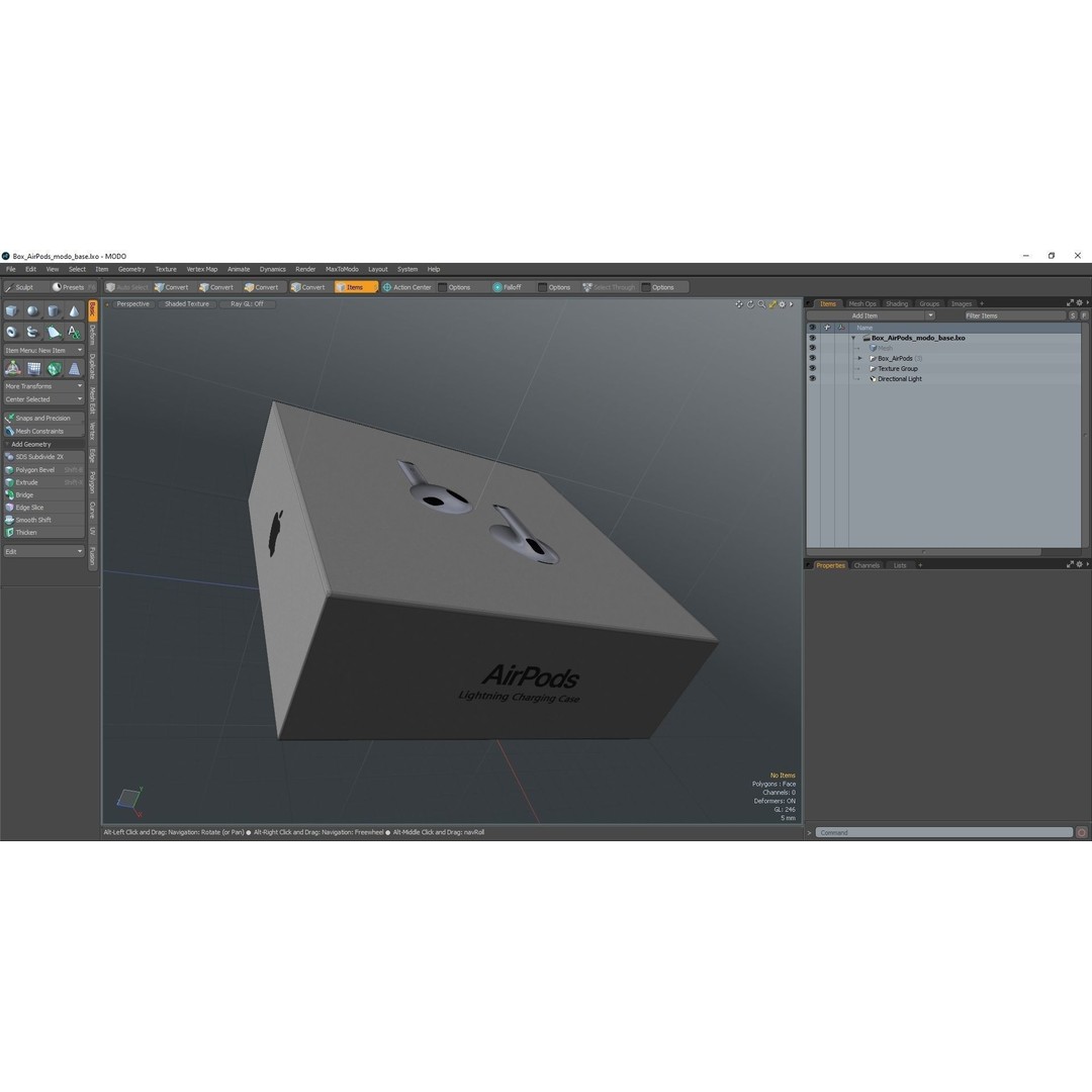 Box AirPods 3D Model – High Quality Cardboard Packaging, FBX - View 21
