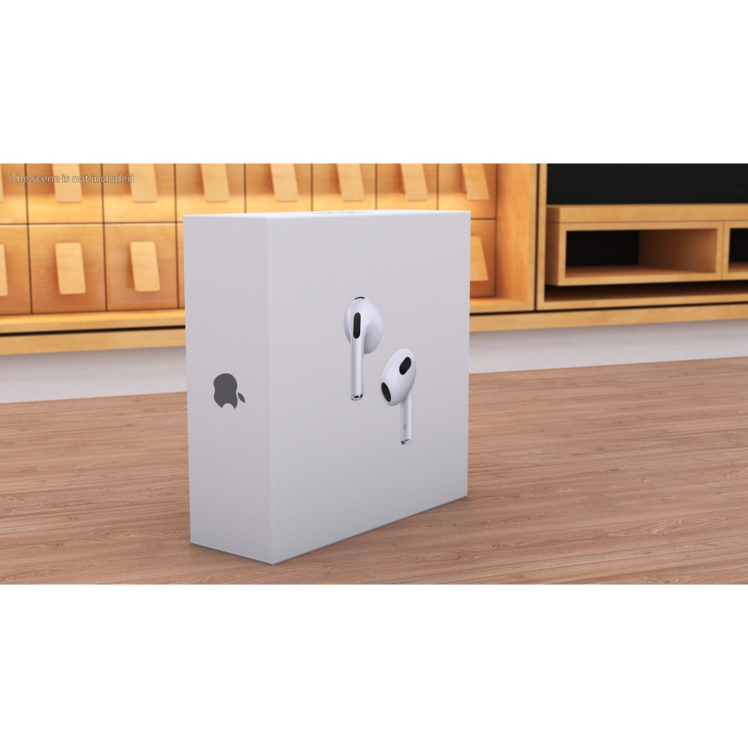 Box AirPods 3D Model – High Quality Cardboard Packaging, FBX - View 4