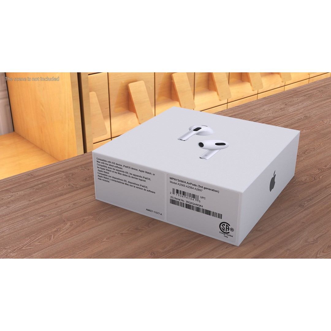 Box AirPods 3D Model – High Quality Cardboard Packaging, FBX - View 6