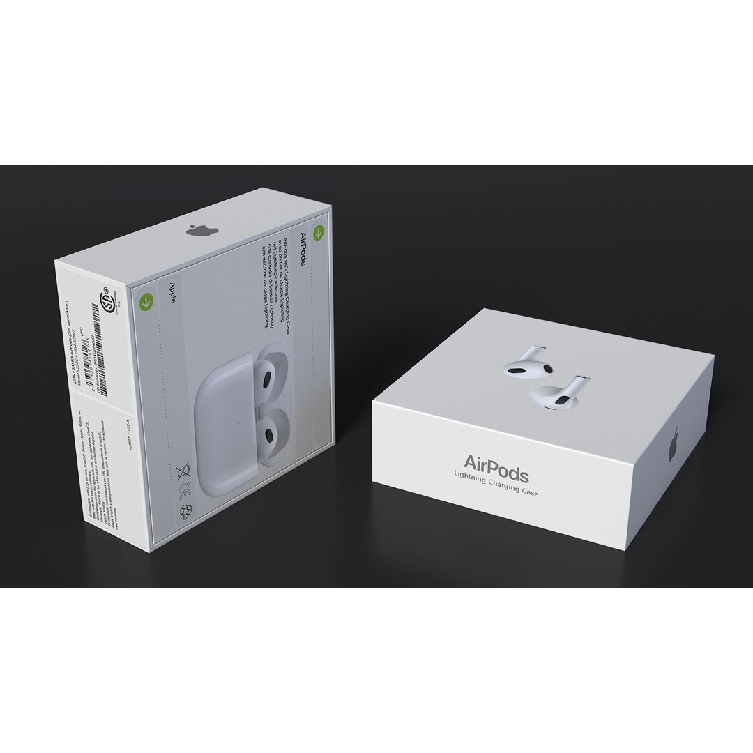 Box AirPods 3D Model – High Quality Cardboard Packaging, FBX - View 8
