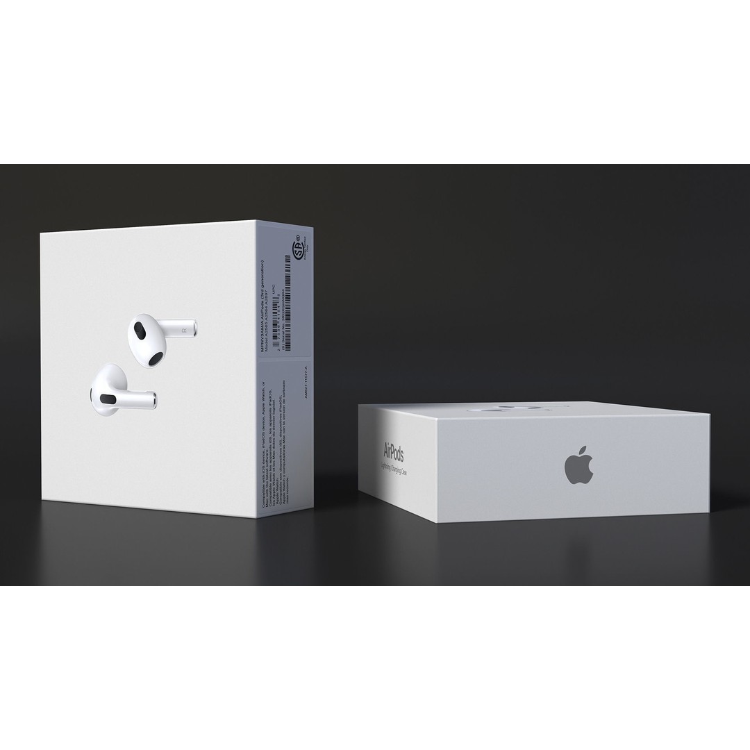 Box AirPods 3D Model – High Quality Cardboard Packaging, FBX - View 9