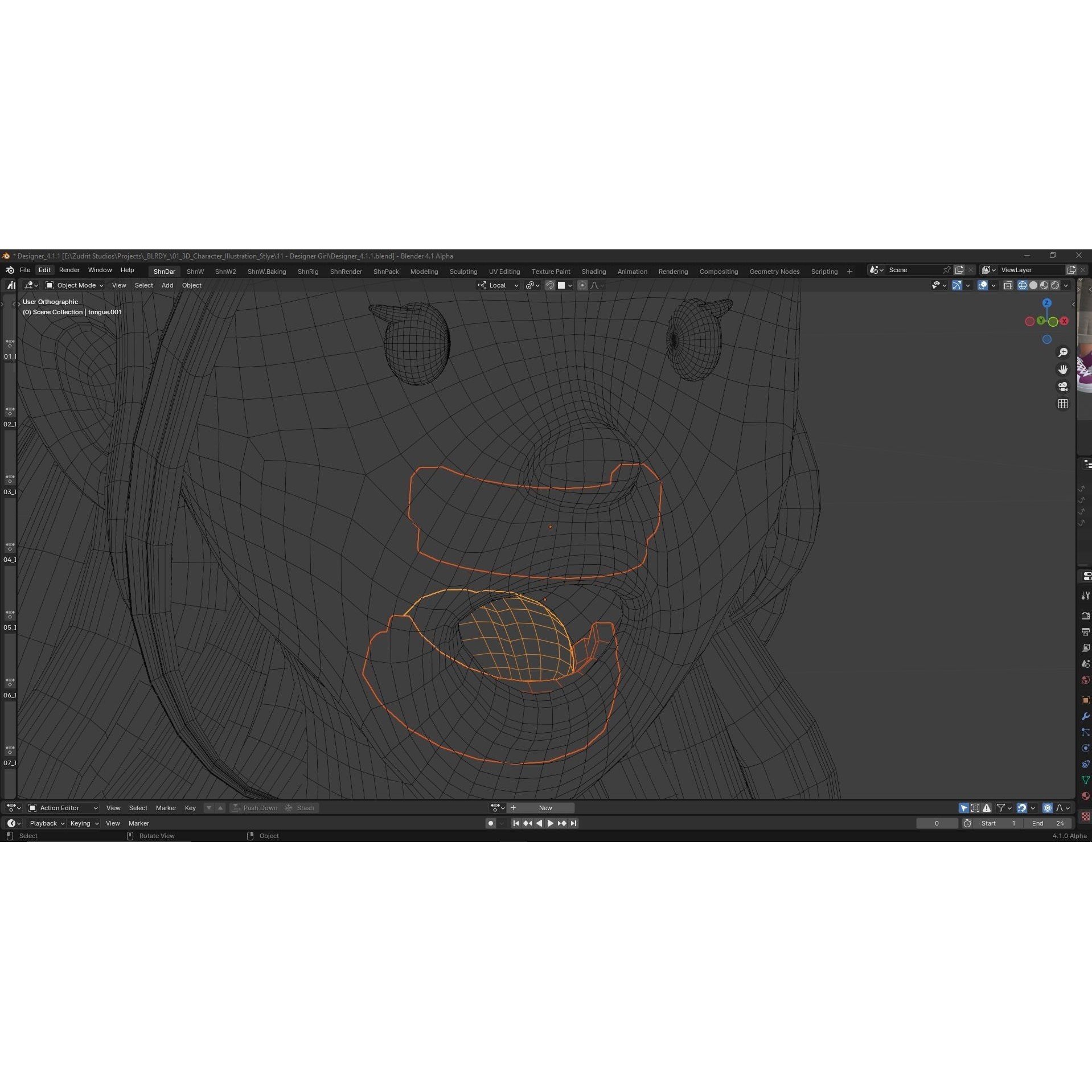 Cartoon Designer Girl - Game-Ready 3D Model - View 19