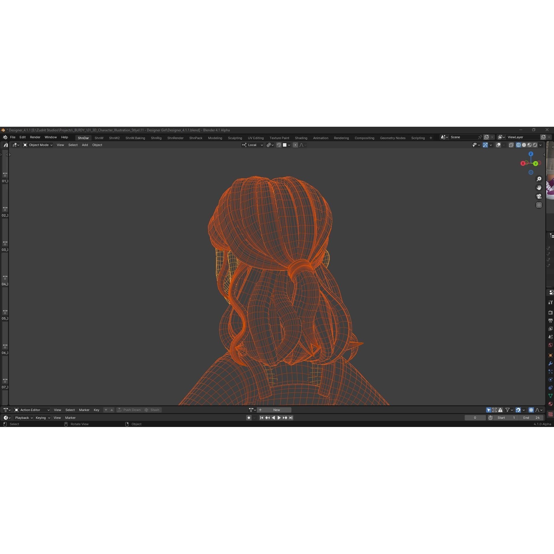 Cartoon Designer Girl - Game-Ready 3D Model - View 20