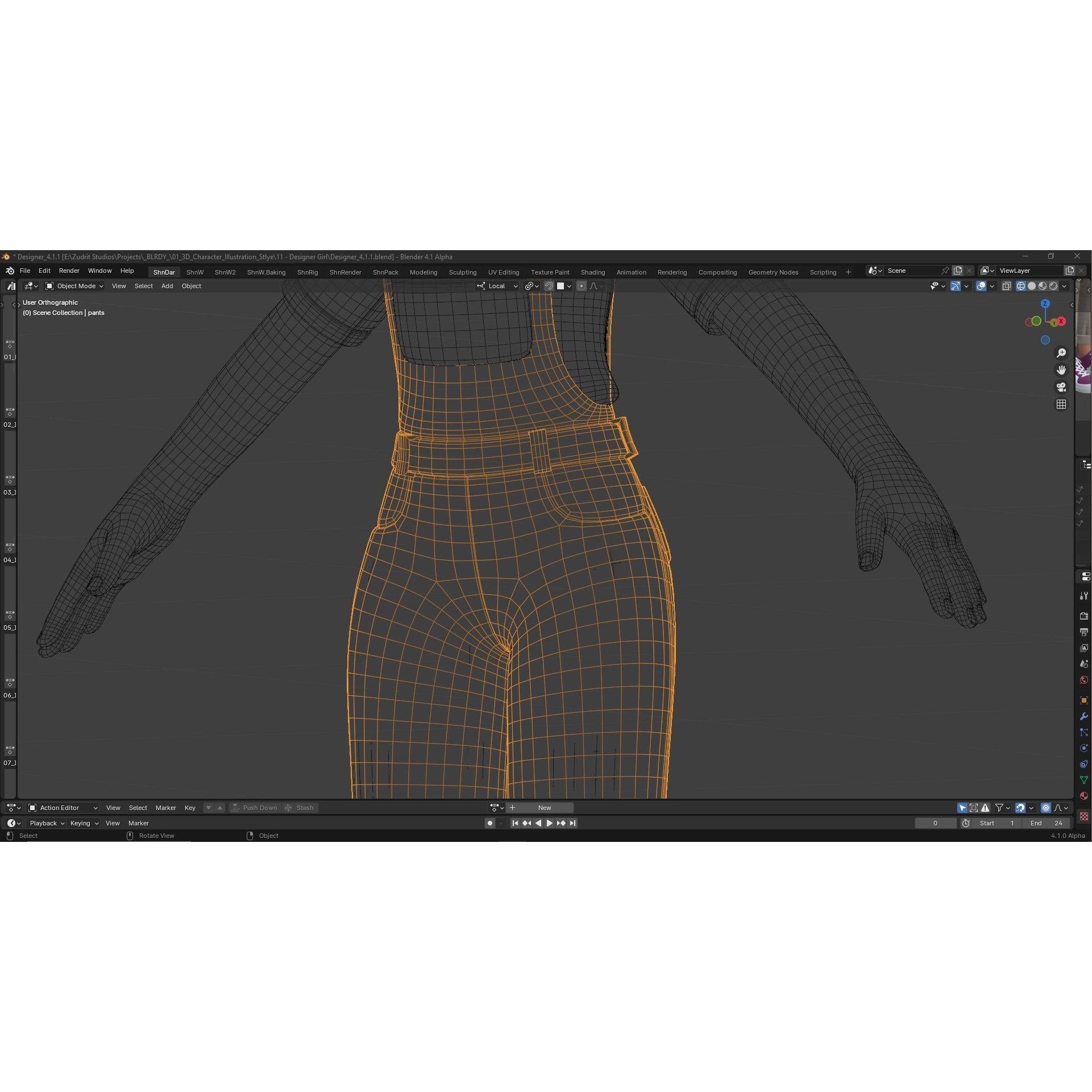 Cartoon Designer Girl - Game-Ready 3D Model - View 23