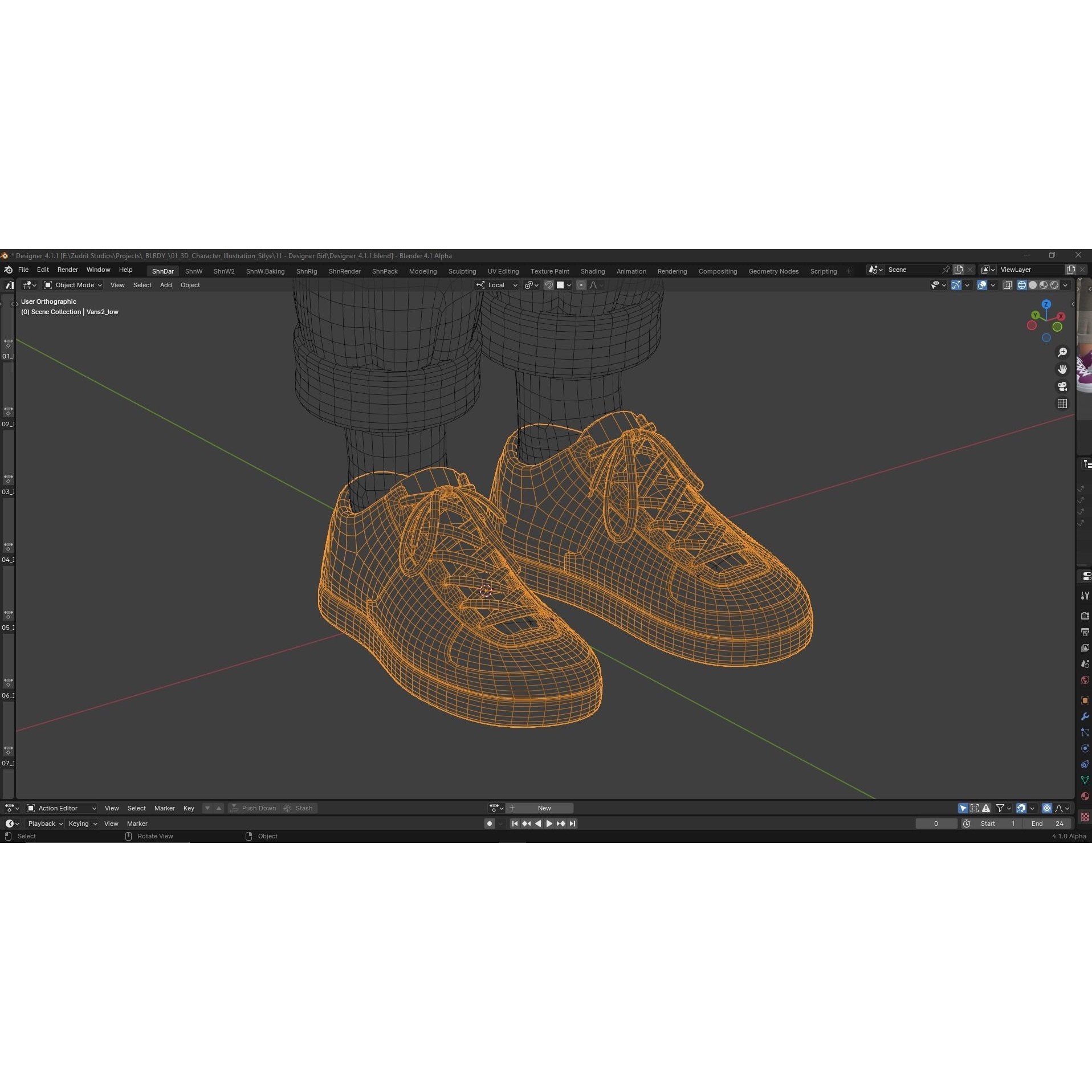 Cartoon Designer Girl - Game-Ready 3D Model - View 26