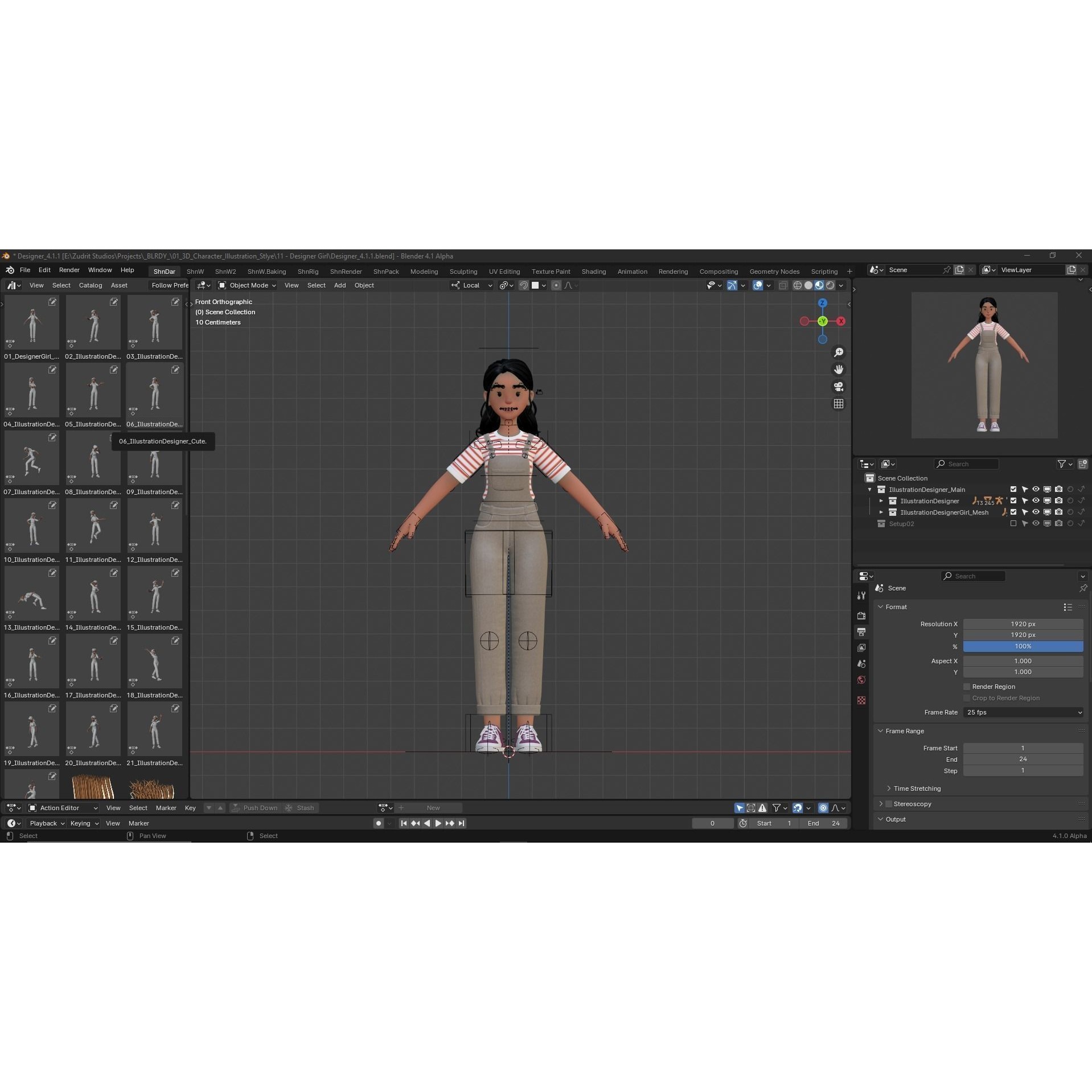 Cartoon Designer Girl - Game-Ready 3D Model - View 28