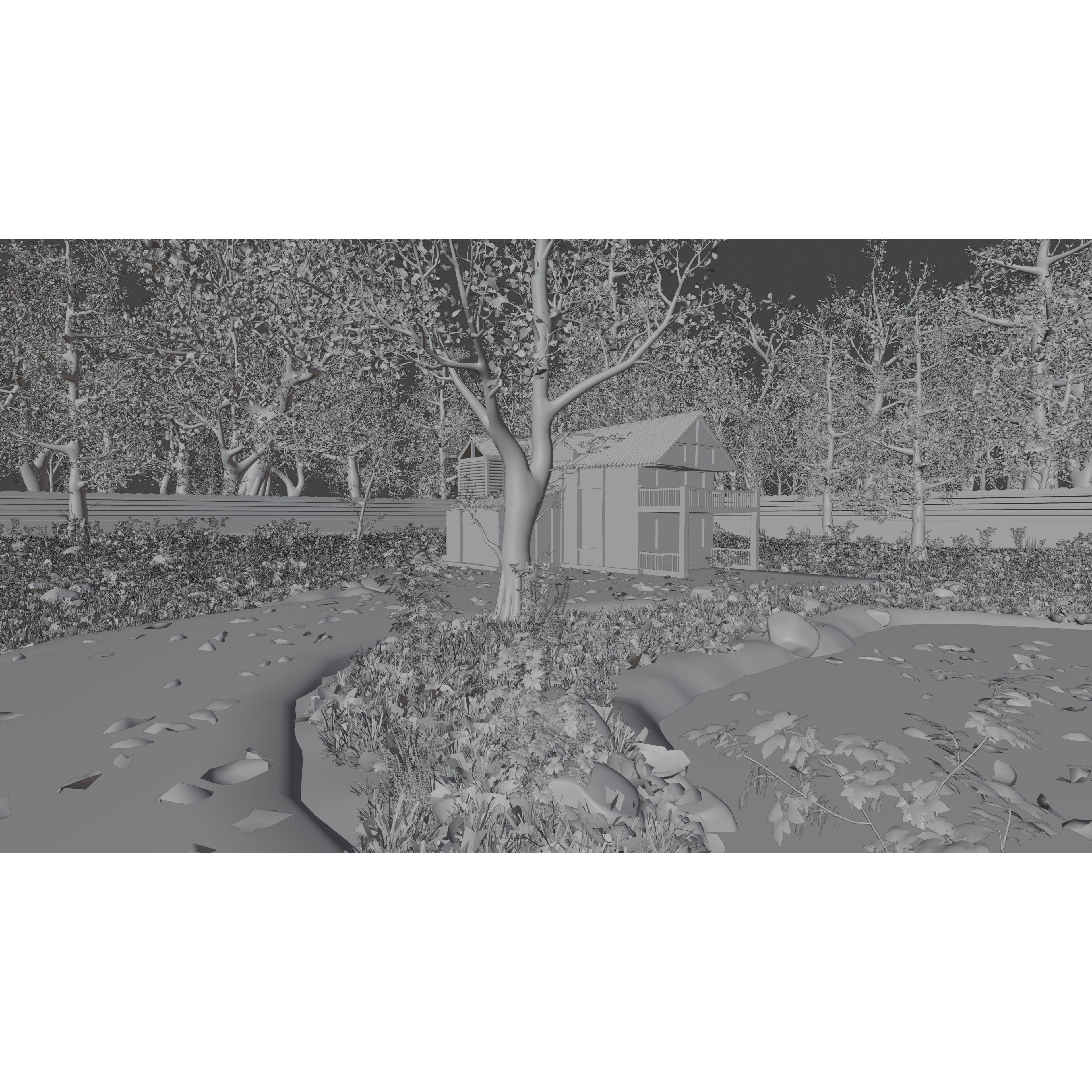 Abandoned Cabin Scene - Game-Ready 3D Model - View 15