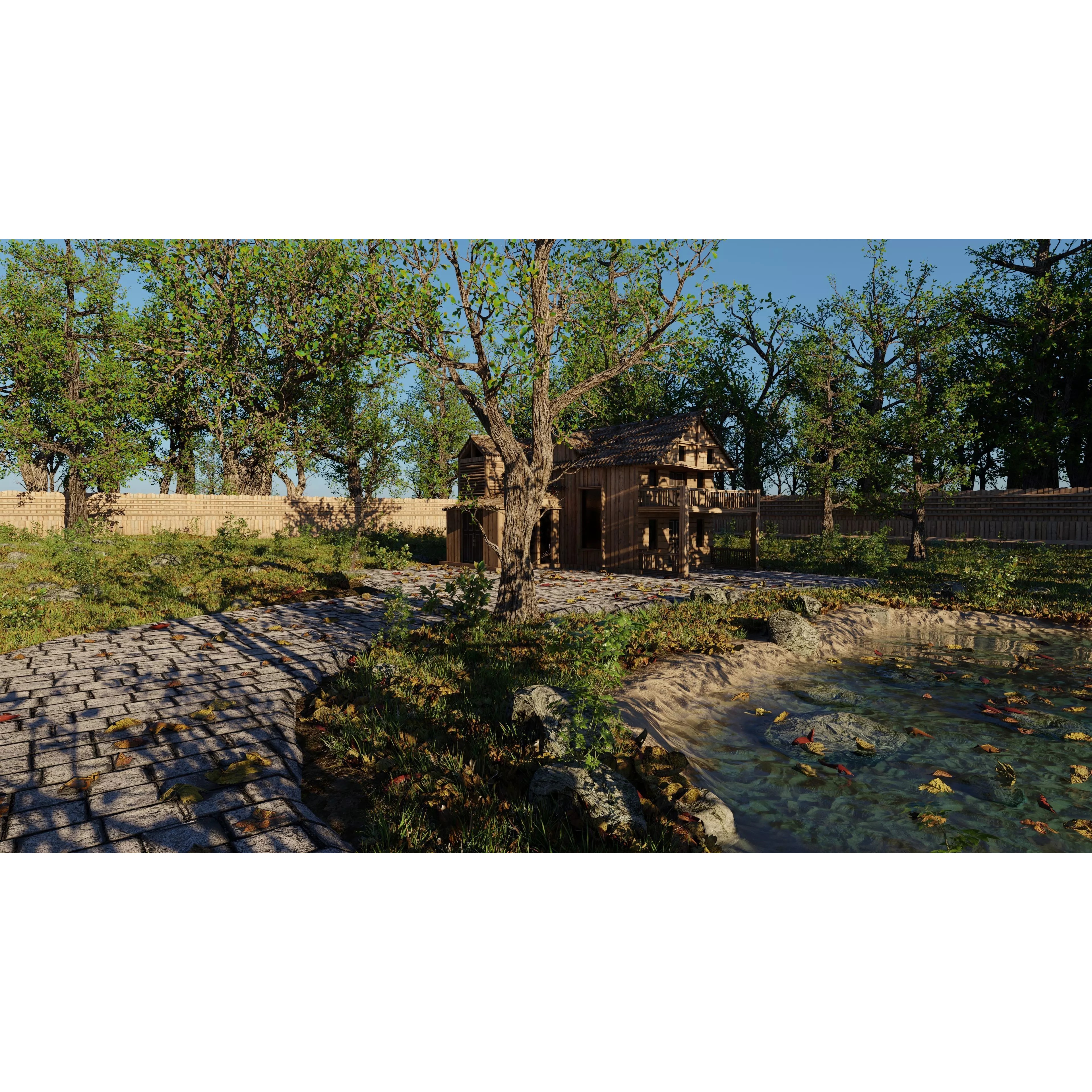 Abandoned Cabin Scene - Game-Ready 3D Model - View 2