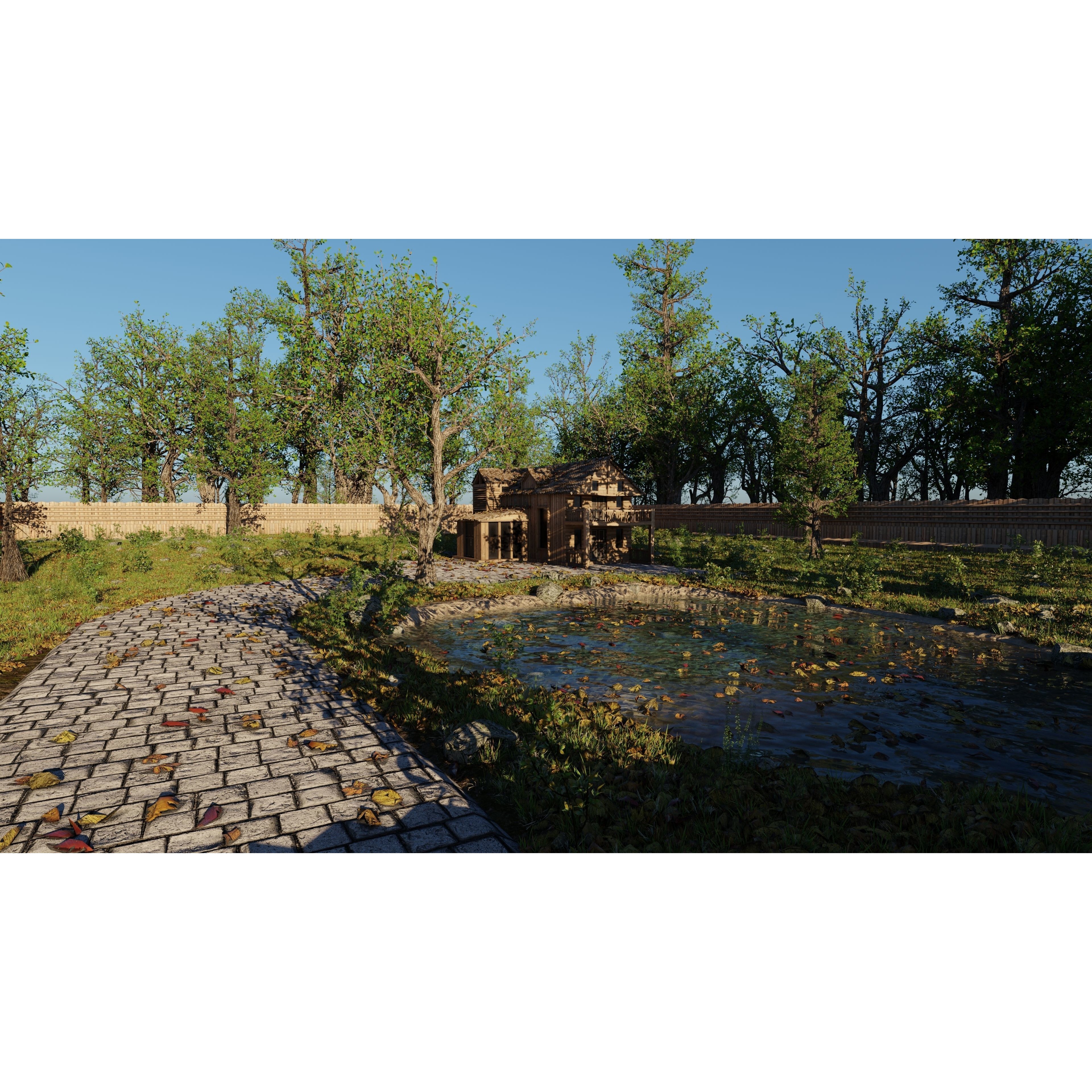 Abandoned Cabin Scene - Game-Ready 3D Model - View 4